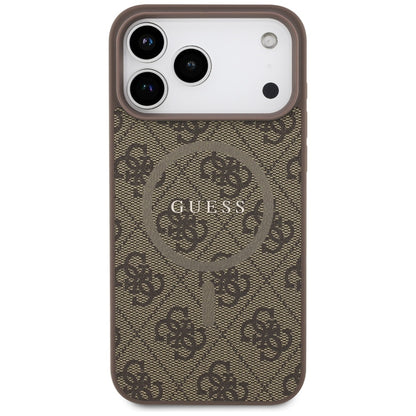 MagSafe cover til Apple iPhone 17 Pro, Guess, 4G Ring Classic Logo, Brun
