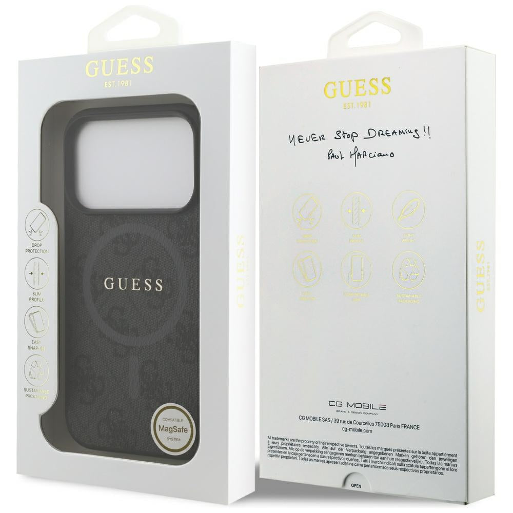 MagSafe cover til Apple iPhone 17 Pro, Guess, 4G Ring Classic Logo, Sort