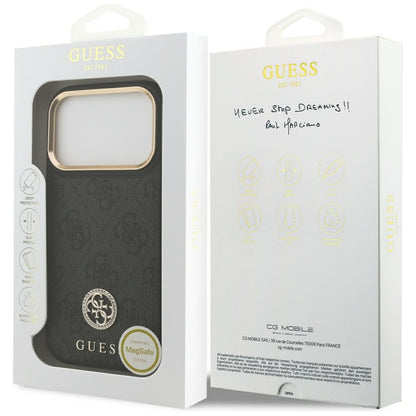 MagSafe cover til Apple iPhone 17 Pro, Guess, 4G Strass Logo, Sort