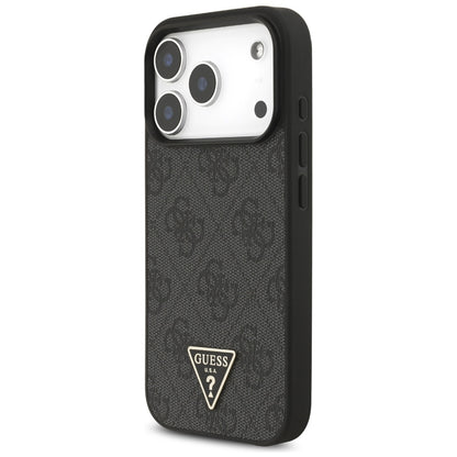 MagSafe cover til Apple iPhone 17 Pro, Guess, 4G Triangle Logo med snorestrop, Sort