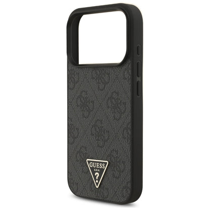 MagSafe cover til Apple iPhone 17 Pro, Guess, 4G Triangle Logo med snorestrop, Sort
