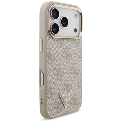 MagSafe cover til Apple iPhone 17 Pro, Guess, 4G Triangle Logo, Gylden Rosa