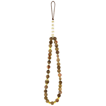 MagSafe cover til Apple iPhone 17 Pro, Guess, 4G Triangle Logo med perlerem, Brun