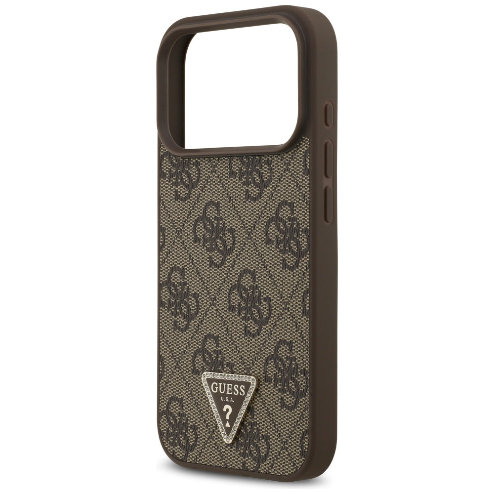MagSafe cover til Apple iPhone 17 Pro, Guess, 4G Triangle Strass, Brun