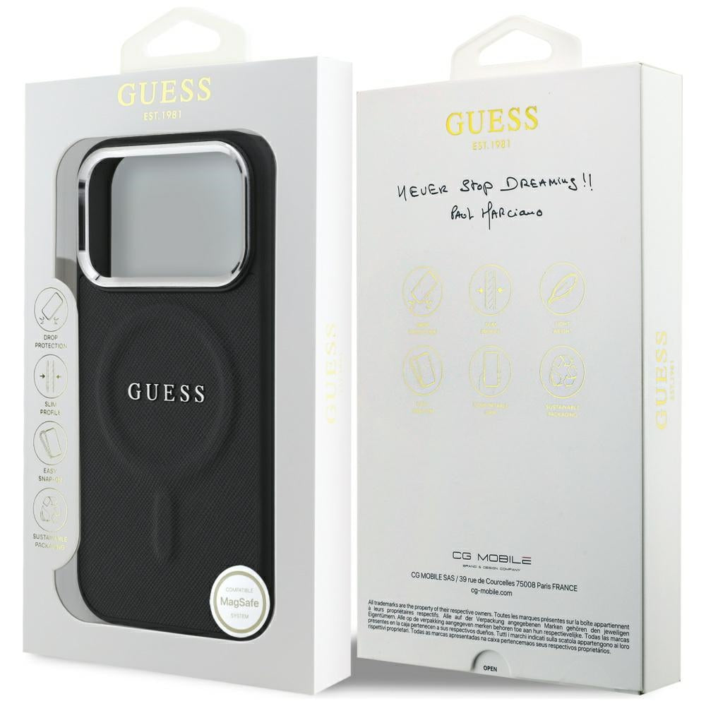MagSafe cover til Apple iPhone 17 Pro, Guess, Classic Logo, Sort