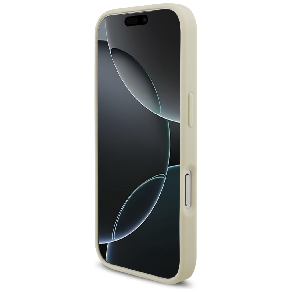 MagSafe cover til Apple iPhone 17 Pro, Guess, Croco Triangle Logo, Gylden