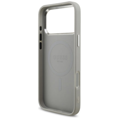 MagSafe cover til Apple iPhone 17 Pro, Guess, Glitter Triangle Logo, Sølvfarvet