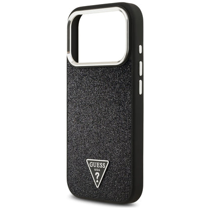 MagSafe cover til Apple iPhone 17 Pro, Guess, Glitter Triangle Logo, Sort