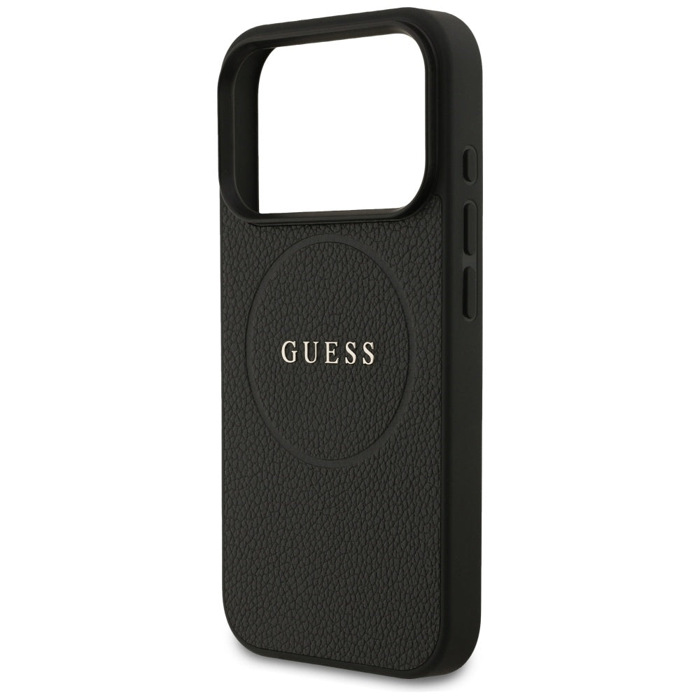 MagSafe cover til Apple iPhone 17 Pro, Guess, Grained Gold Ring, Sort