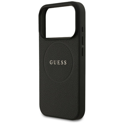 MagSafe cover til Apple iPhone 17 Pro, Guess, Grained Gold Ring, Sort