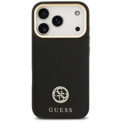 MagSafe cover til Apple iPhone 17 Pro, Guess, Grained Strass Logo, Sort