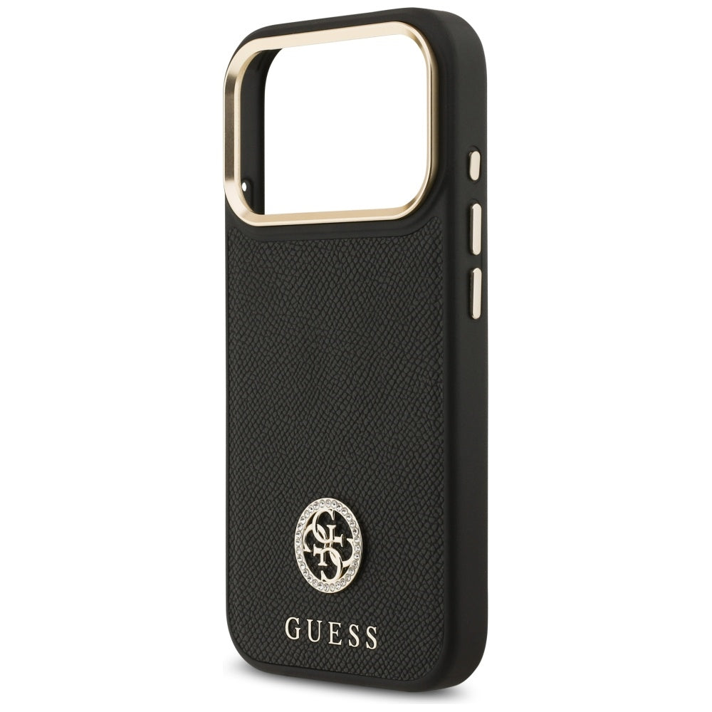 MagSafe cover til Apple iPhone 17 Pro, Guess, Grained Strass Logo, Sort