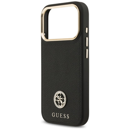 MagSafe cover til Apple iPhone 17 Pro, Guess, Grained Strass Logo, Sort
