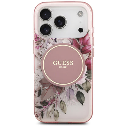 MagSafe cover til Apple iPhone 17 Pro, Guess, IML Flower and Tonal Circle, Pink