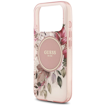 MagSafe cover til Apple iPhone 17 Pro, Guess, IML Flower and Tonal Circle, Pink