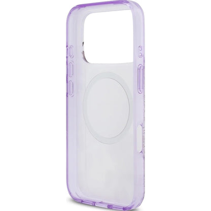 MagSafe Case for Apple iPhone 17 Pro, Guess, IML Flower & Tonal Circle, Purple