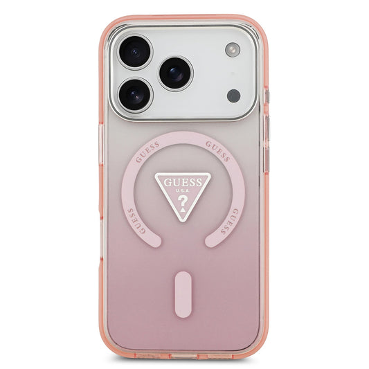 MagSafe cover til Apple iPhone 17 Pro, Guess, IML Gradient Triangle Logo, Pink