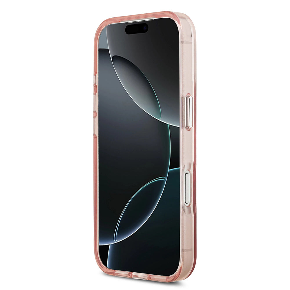 MagSafe Case for Apple iPhone 17 Pro, Guess, IML Gradient Triangle Logo, Pink