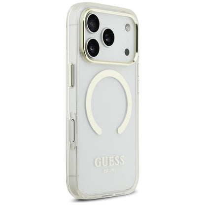 MagSafe cover til Apple iPhone 17 Pro, Guess, Metal Outline, Gylden
