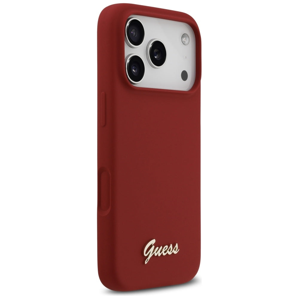 MagSafe cover til Apple iPhone 17 Pro, Guess, Script Metal Logo, Rosa