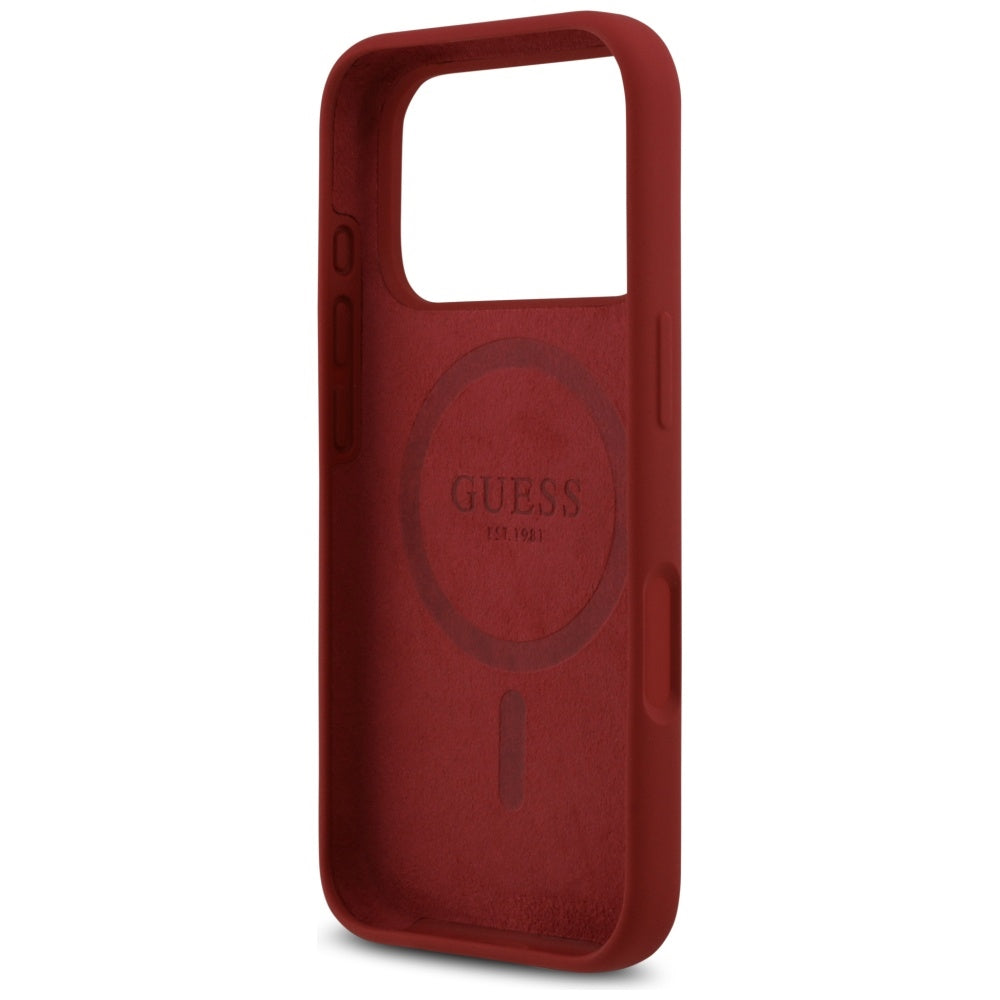 MagSafe cover til Apple iPhone 17 Pro, Guess, Script Metal Logo, Rosa