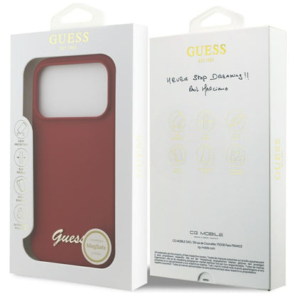 MagSafe cover til Apple iPhone 17 Pro, Guess, Script Metal Logo, Rosa