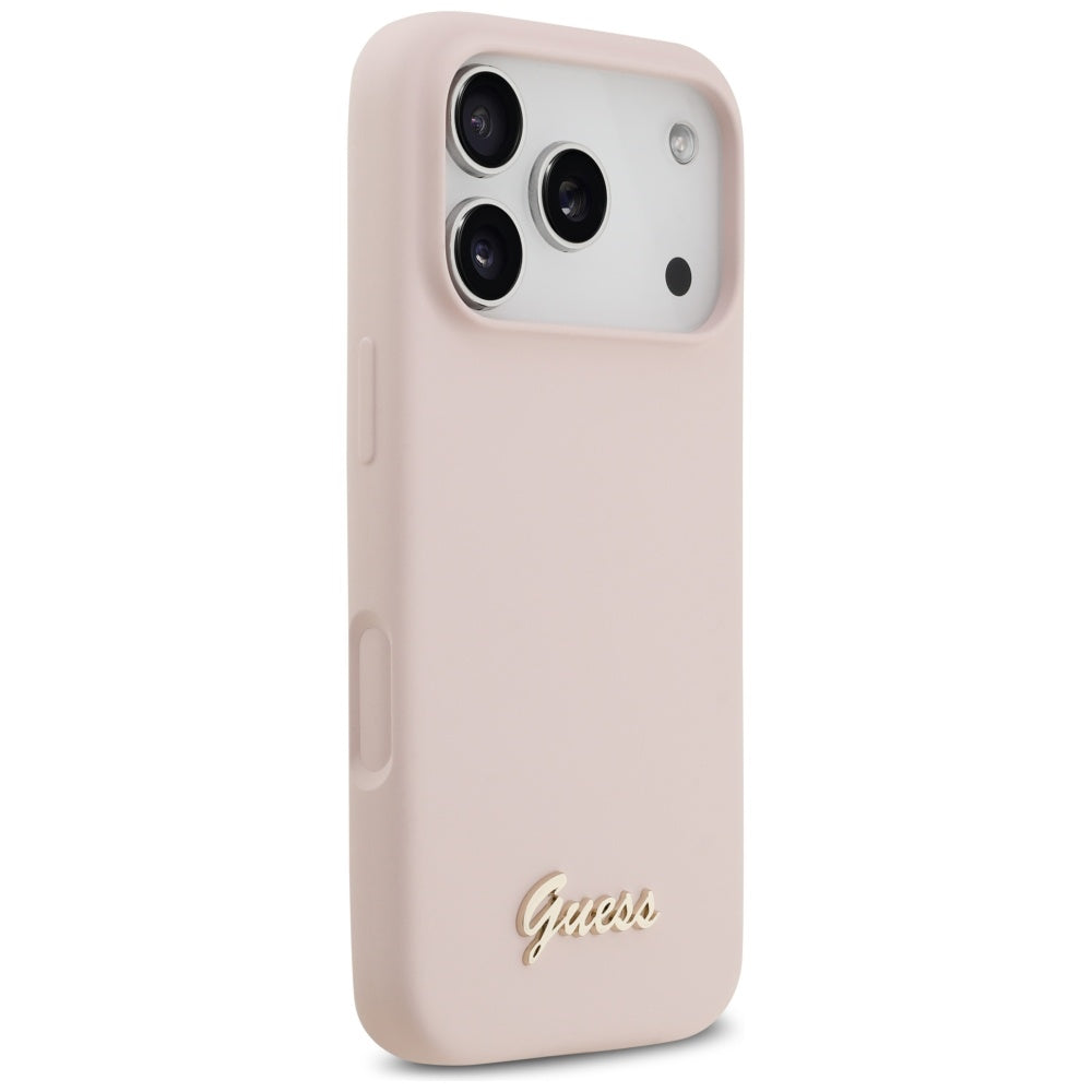 MagSafe cover til Apple iPhone 17 Pro, Guess, Script Metal Logo, Lys Rosa