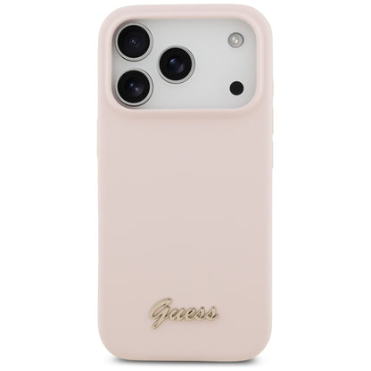 MagSafe cover til Apple iPhone 17 Pro, Guess, Script Metal Logo, Lys Rosa