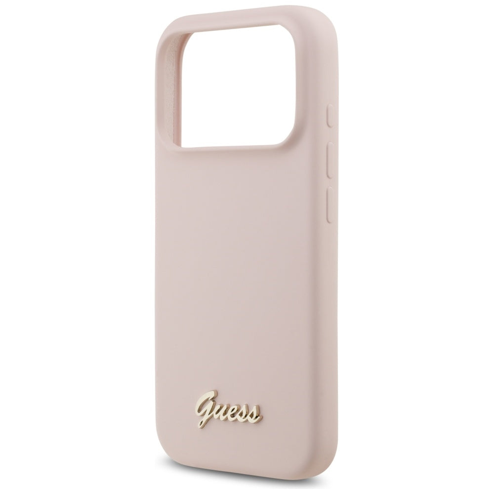 MagSafe cover til Apple iPhone 17 Pro, Guess, Script Metal Logo, Lys Rosa