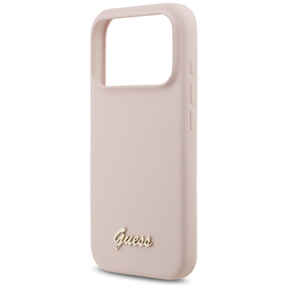 MagSafe cover til Apple iPhone 17 Pro, Guess, Script Metal Logo, Lys Rosa