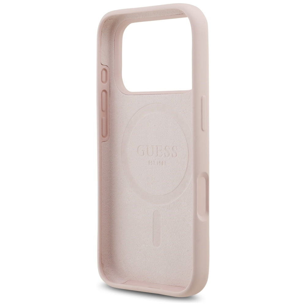 MagSafe cover til Apple iPhone 17 Pro, Guess, Script Metal Logo, Lys Rosa