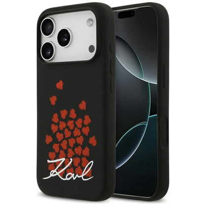 MagSafe Case for Apple iPhone 17 Pro, Karl Lagerfeld, Heart Sign Logo, Black