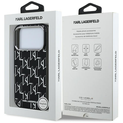MagSafe cover til Apple iPhone 17 Pro, Karl Lagerfeld, IML KL Monogram, Sort