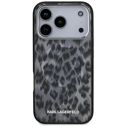 MagSafe Case for Apple iPhone 17 Pro, Karl Lagerfeld, IML Leopard Pattern, Black