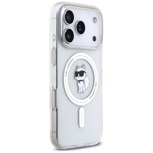 MagSafe cover til Apple iPhone 17 Pro, Karl Lagerfeld, IML Logo Choupette, Gennemsigtig