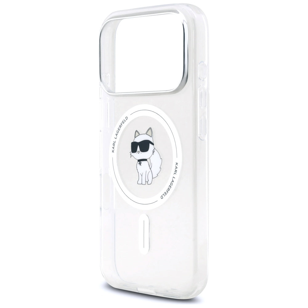 MagSafe Case for Apple iPhone 17 Pro, Karl Lagerfeld, IML Choupette Logo, Transparent