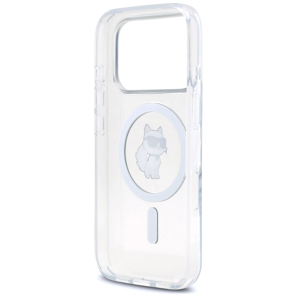 MagSafe Case for Apple iPhone 17 Pro, Karl Lagerfeld, IML Choupette Logo, Transparent