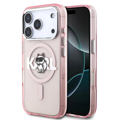 MagSafe cover til Apple iPhone 17 Pro, Karl Lagerfeld, IML Sketch Logo Choupette, Pink