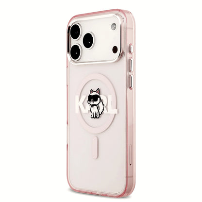 MagSafe cover til Apple iPhone 17 Pro, Karl Lagerfeld, IML Sketch Logo Choupette, Pink