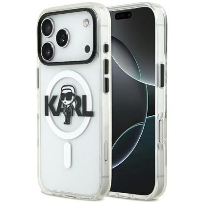 MagSafe cover til Apple iPhone 17 Pro, Karl Lagerfeld, IML Sketch Logo Karl, Gennemsigtig