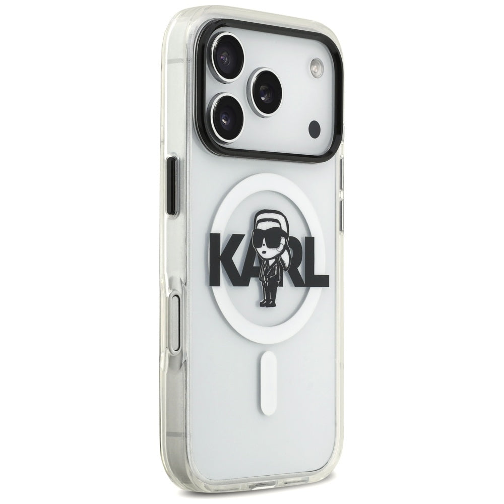MagSafe cover til Apple iPhone 17 Pro, Karl Lagerfeld, IML Sketch Logo Karl, Gennemsigtig