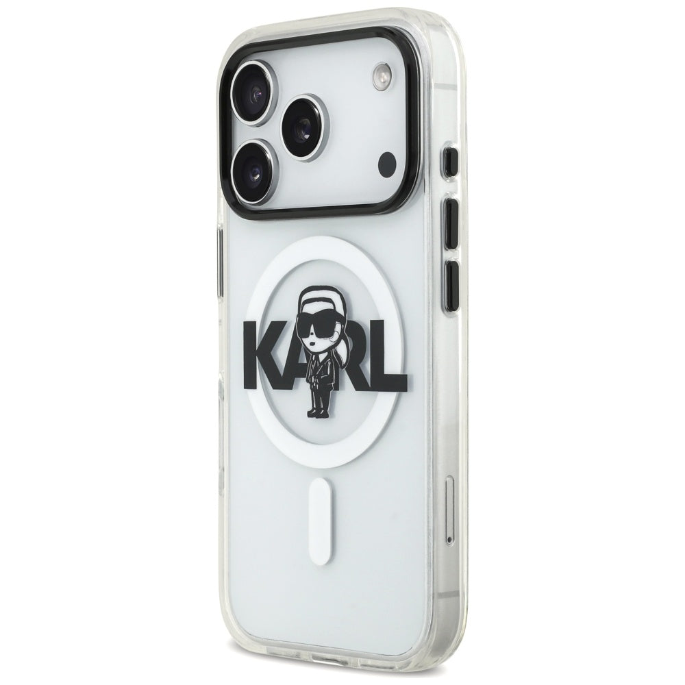 MagSafe cover til Apple iPhone 17 Pro, Karl Lagerfeld, IML Sketch Logo Karl, Gennemsigtig
