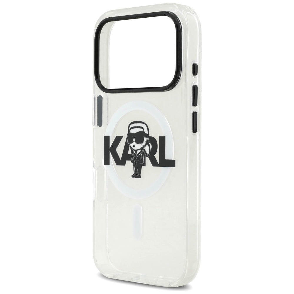 MagSafe cover til Apple iPhone 17 Pro, Karl Lagerfeld, IML Sketch Logo Karl, Gennemsigtig