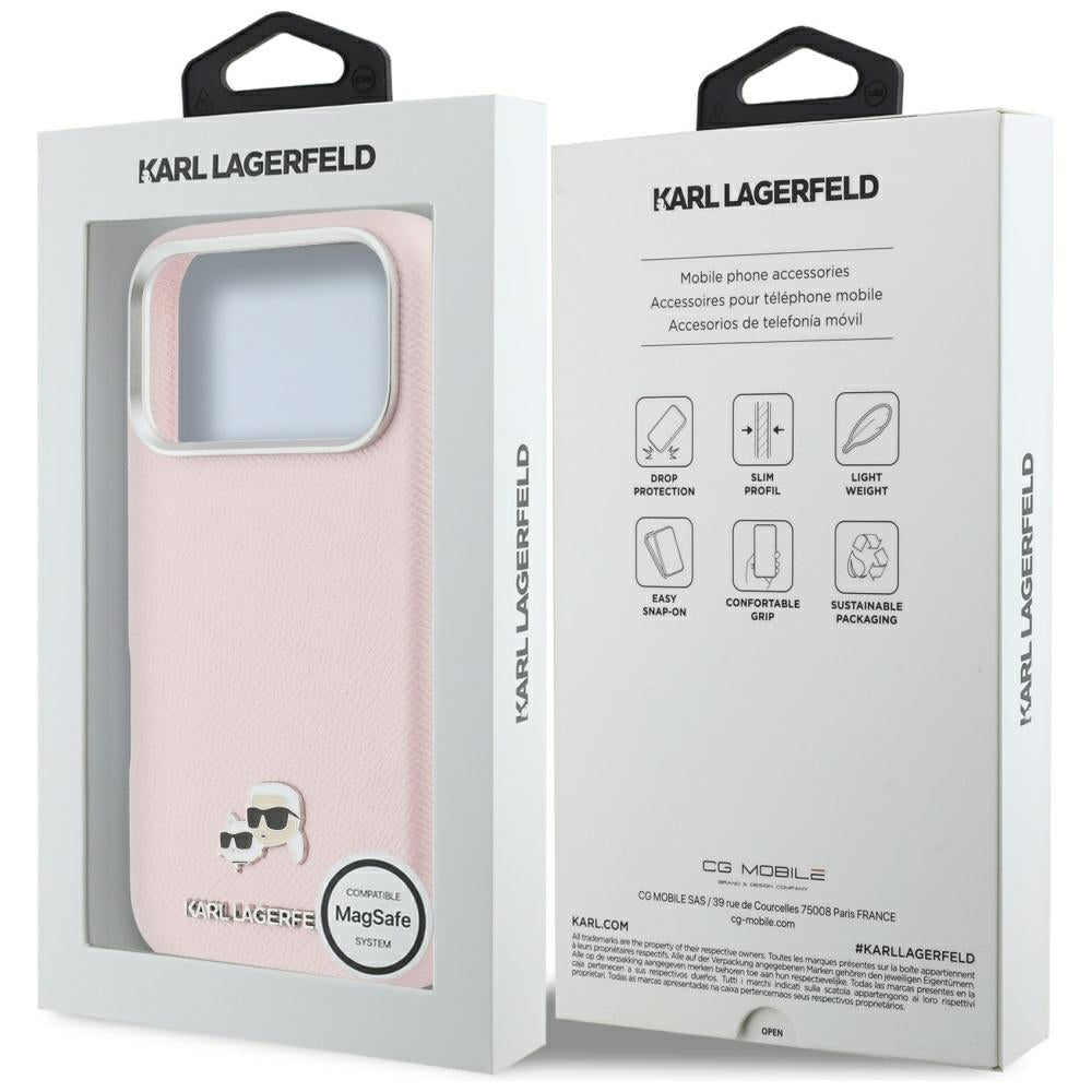 MagSafe cover til Apple iPhone 17 Pro, Karl Lagerfeld, Karl & Choupette Head's Pin, Pink