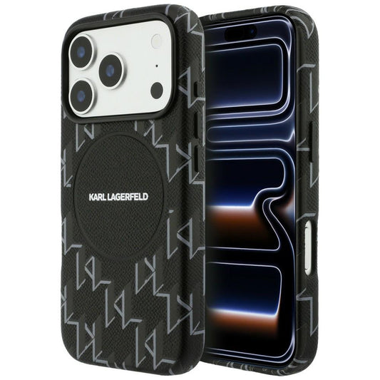 MagSafe cover til Apple iPhone 17 Pro, Karl Lagerfeld, KL Monogram Logo, Sort