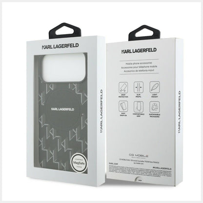 MagSafe cover til Apple iPhone 17 Pro, Karl Lagerfeld, KL Monogram Logo, Sort