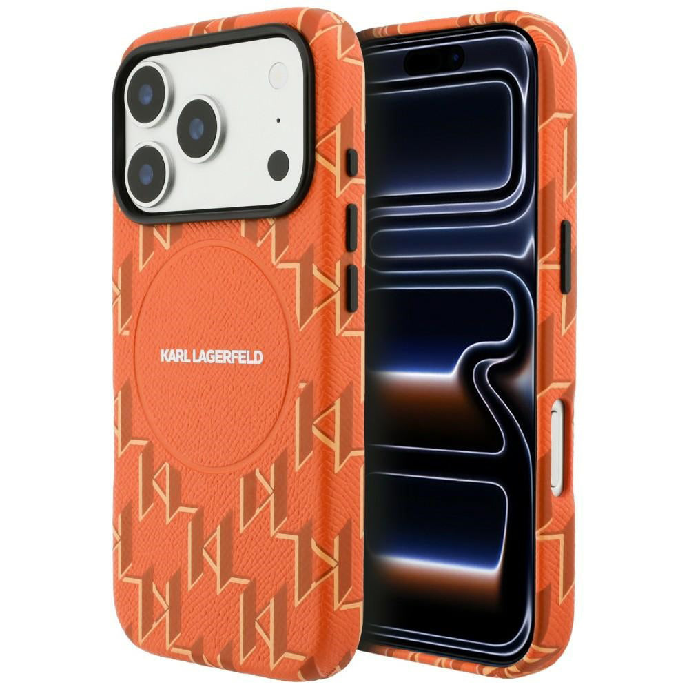 MagSafe cover til Apple iPhone 17 Pro, Karl Lagerfeld, KL Monogram Logo, Orange