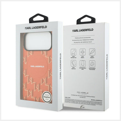 MagSafe cover til Apple iPhone 17 Pro, Karl Lagerfeld, KL Monogram Logo, Orange