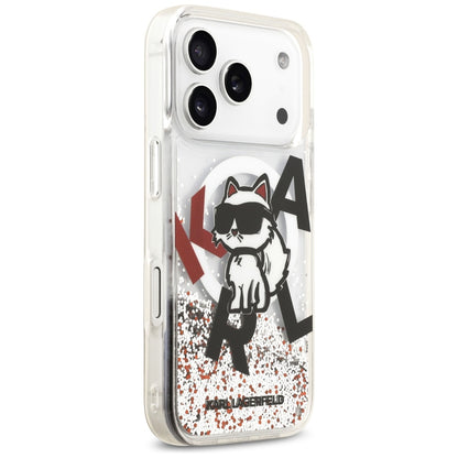 MagSafe cover til Apple iPhone 17 Pro, Karl Lagerfeld, Liquid Glitter Choupette Logo, Transparent