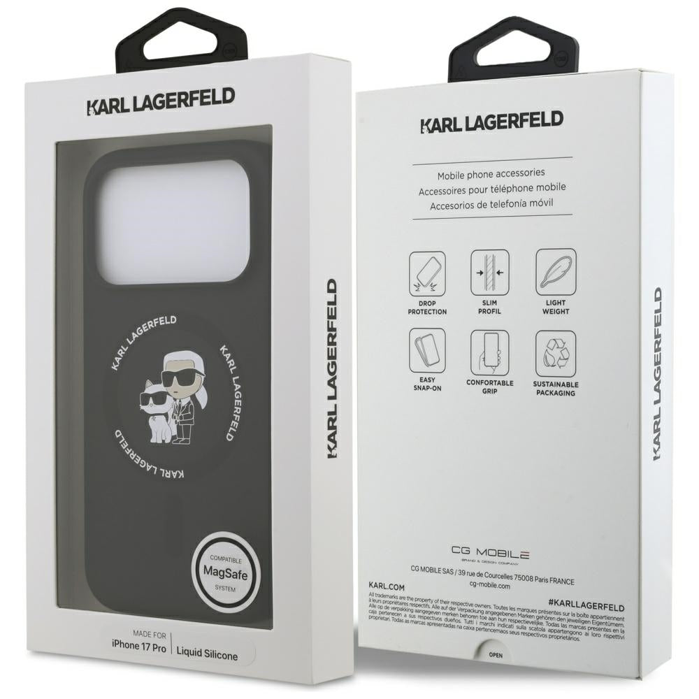 MagSafe cover til Apple iPhone 17 Pro, Karl Lagerfeld, Ring Karl & Choupette, Sort
